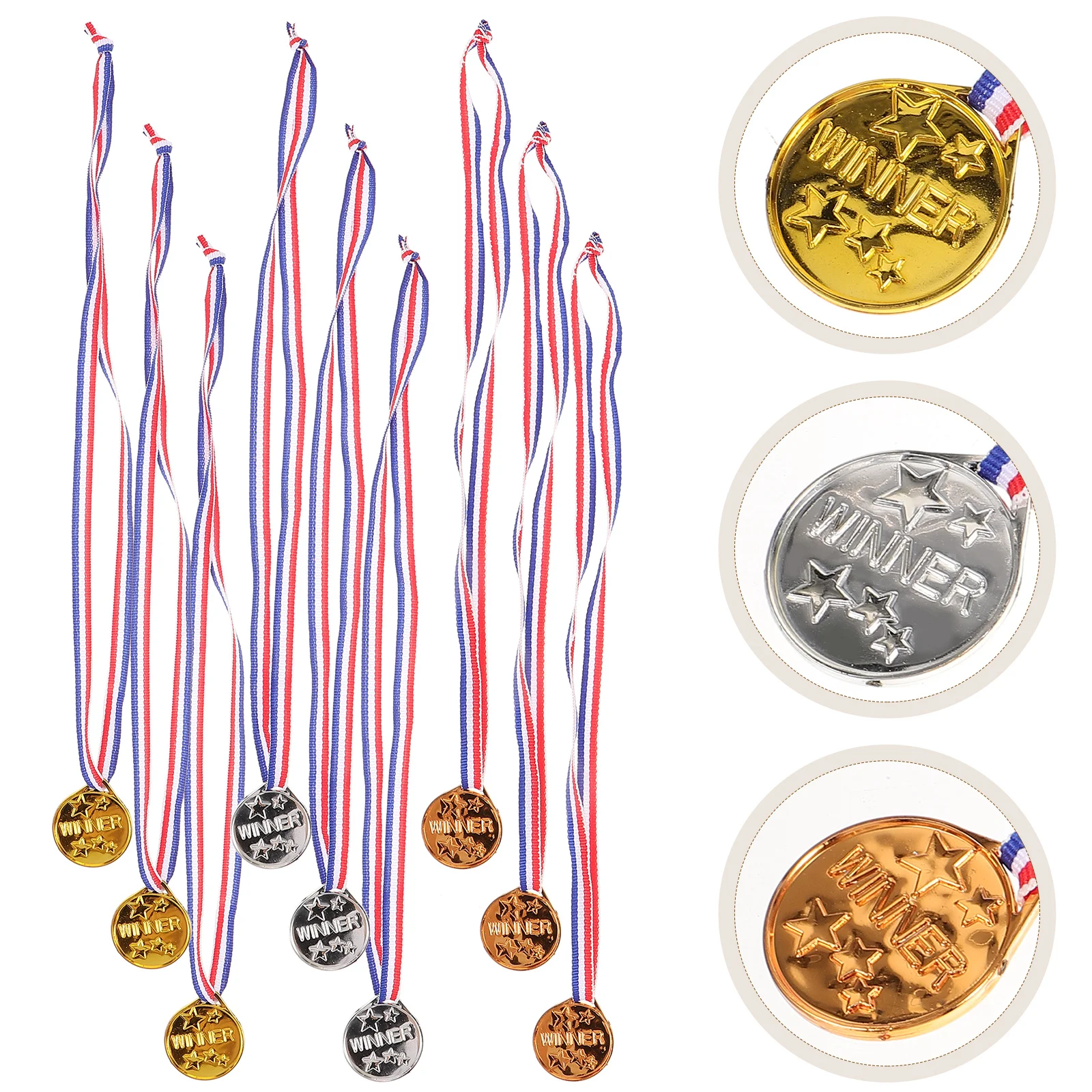 

9 Pcs Toys School Medals Makeup Costume Props Student Sports Plastic Home Desktop Decor