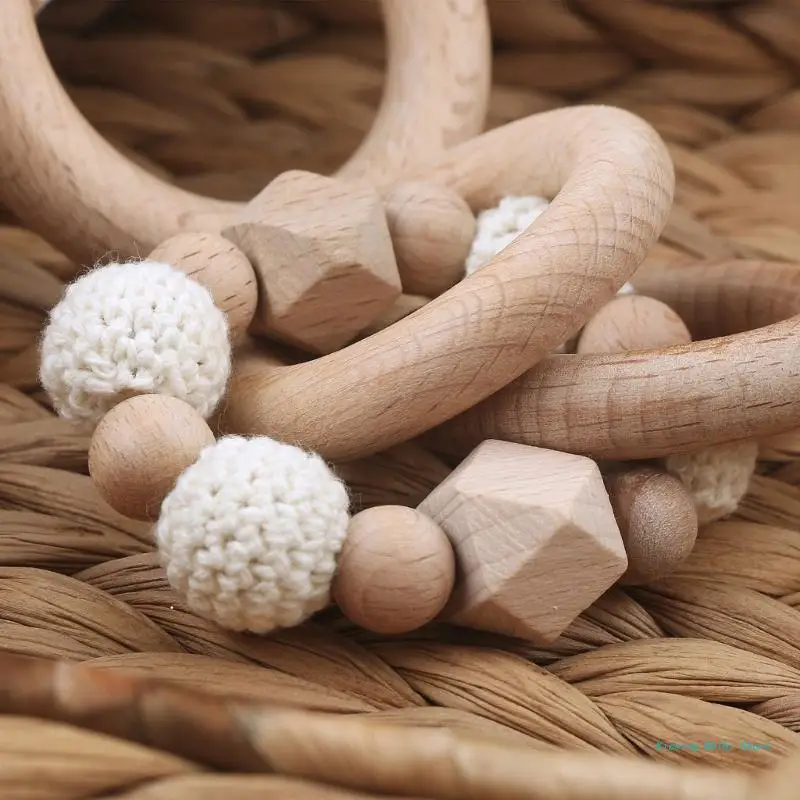 

4pcs Baby Soother Clip Newborn Teething Bell Beading Bracelet Crochet Animal Toy Drop Shipping