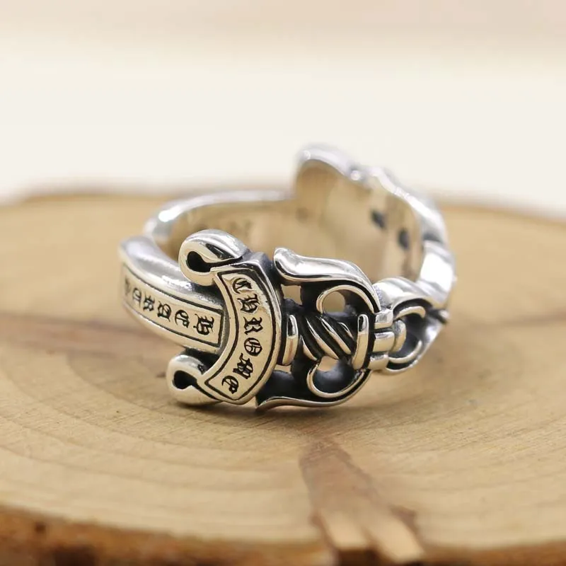 Тайское серебро 925 пробы модное панк-стиль мужское и женское парное кольцо