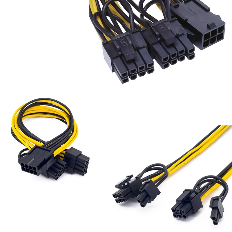 

EPS CPU 12V 8 Pin To Dual 8 (6+2) Pin PCIE Adapter Power Supply Cable For Mining Card