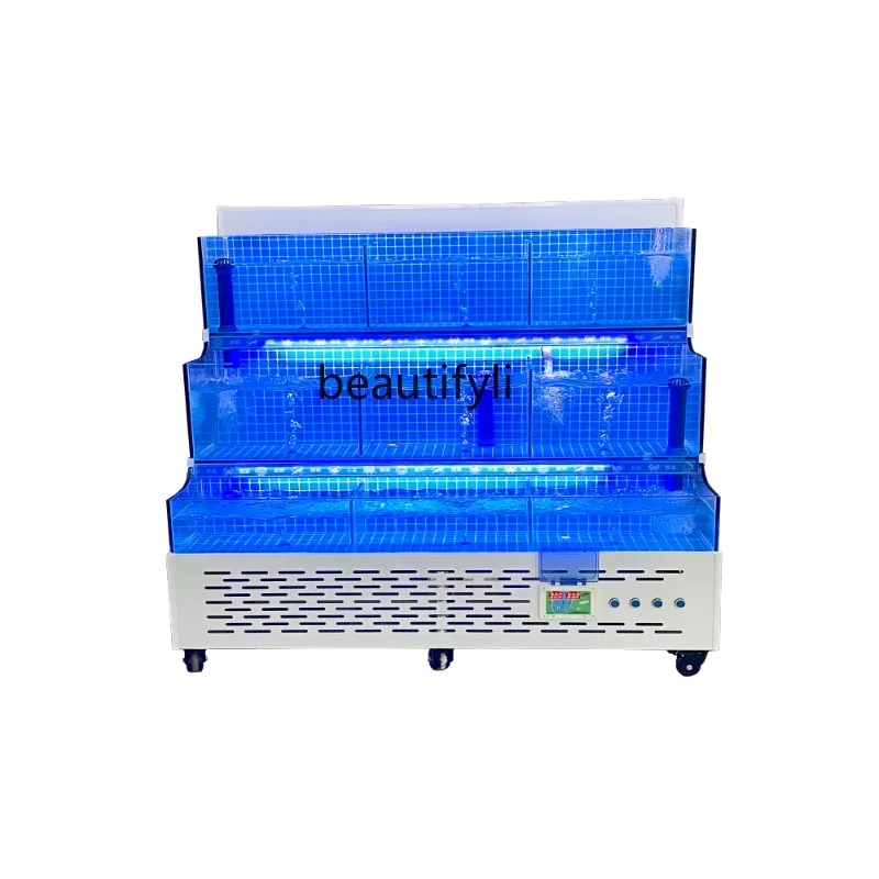 Резервуар для морепродуктов коммерческий холодильник встроенный пруд рыб