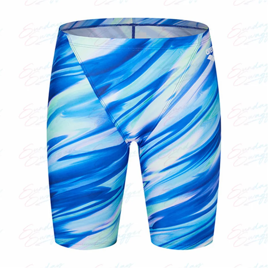 

Summer Men Jammer Swimming Trunks Endurance Athletic Training Swim Shorts Outdoor Beach Quick Dry Tight Jammers Surfing Trunks