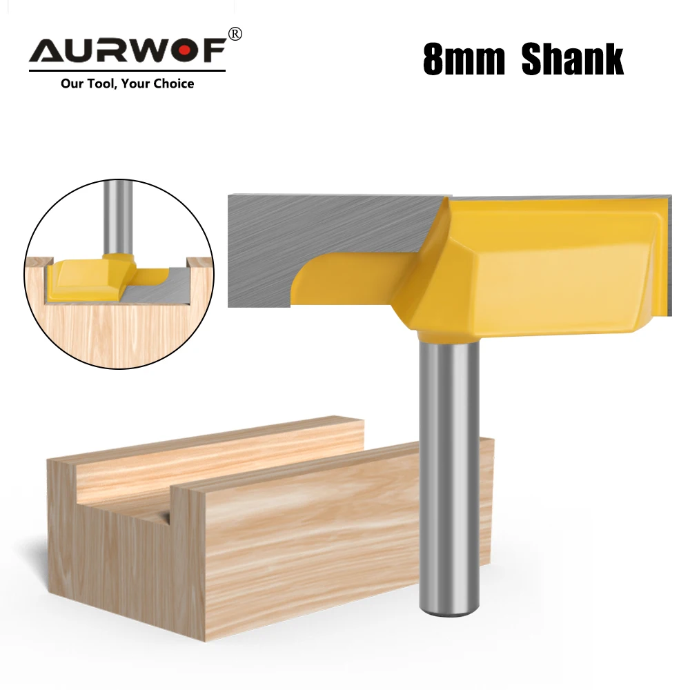 AURWOF 8mm Shank Cleaning Bottom Router Bits 2-1/4