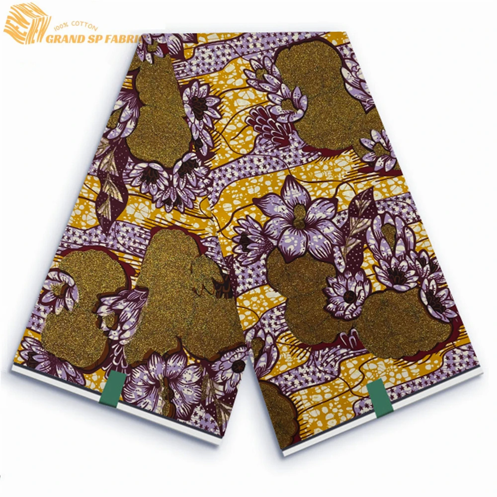 

Grand Super Fabric 100% Cotton African Wax Fabric High Quality Wax Print Ankara Fabric For Sewing 6yards Women Fabric VLS13
