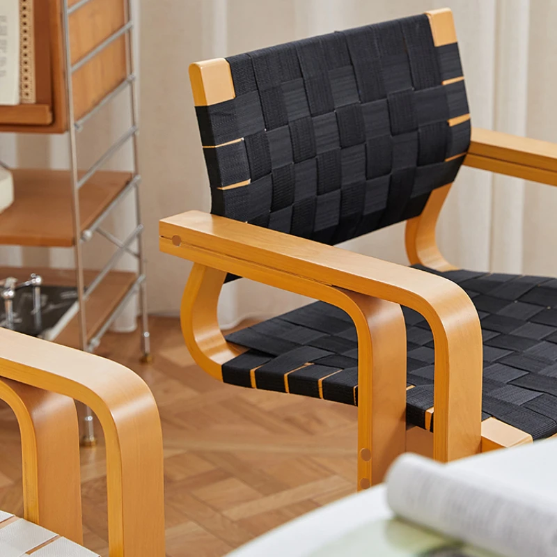 

Mid-Ancient Dining Chair Solid Wood Armrest Armchair Subnet Red Ins Simple Desk Chair