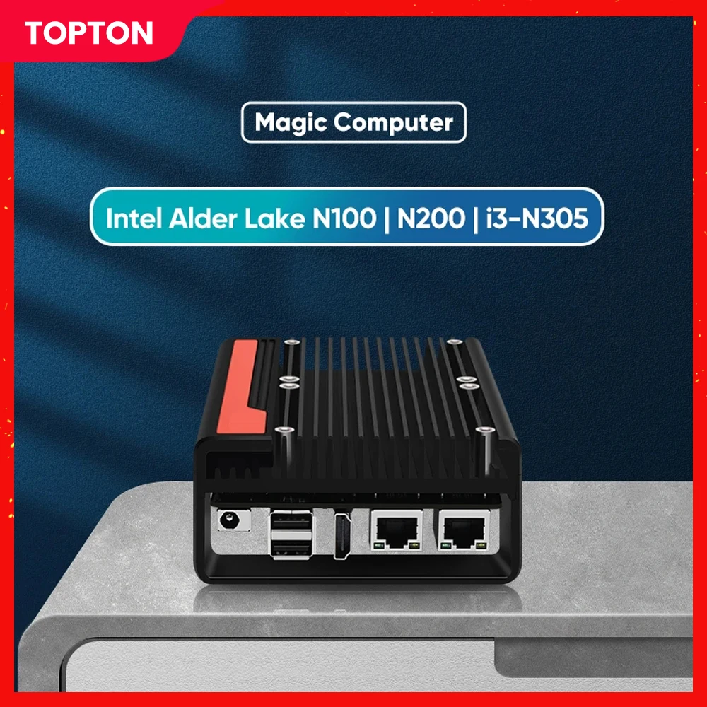 Topton New 12th Gen брандмауэр Мини ПК 2*10G SFP 2x Intel i226-V i3 N305 N100 DDR5 NVMe PCIEx8 2 * SATA мягкий