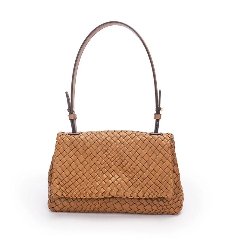 

Womens Fashion Genuine Leather Shoulder Bag Brand Fashion Classic Sheepskin Braided Tote Designer Square Flap Wallet