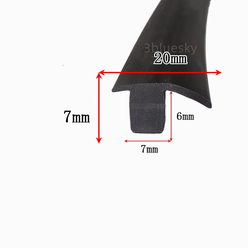 

Rubber T Strip Glass Metal Wood Edge Encloser Shield Car Seals Cable Solar Photovoltaic Panels Sealing Strip 20x7mm Black
