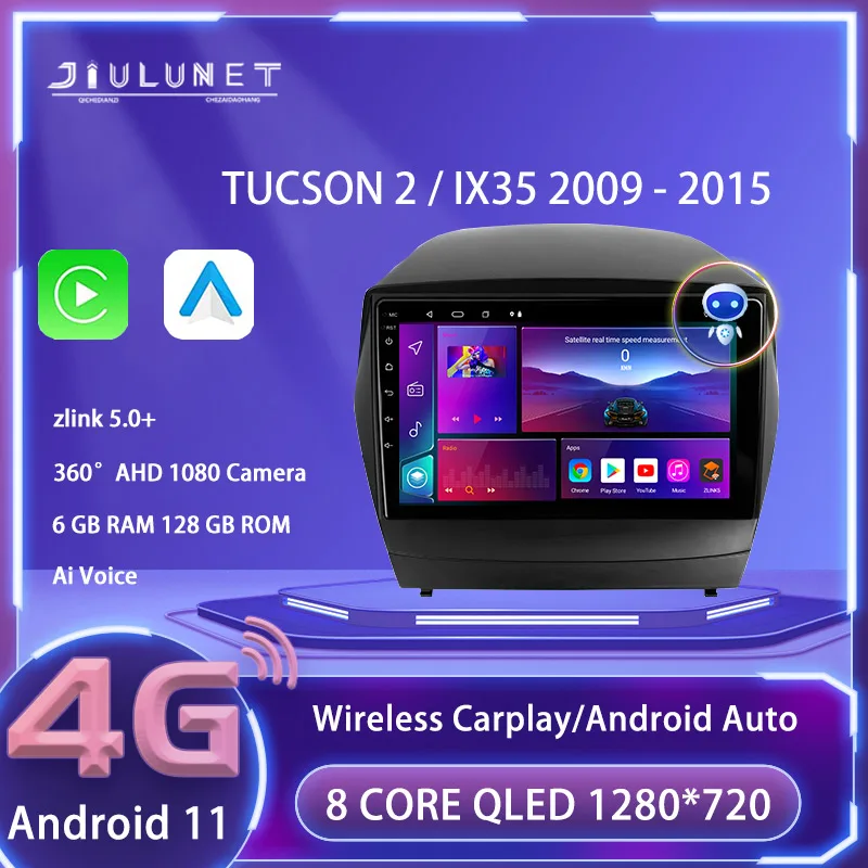 

Мультимедийная магнитола JIULUNET для Hyundai Tucson, мультимедийная стерео-система на Android 11, с 9 "экраном, с GPS, для Hyundai Tucson 2 LM IX35, 2009-2015, типоразмер 2DIN