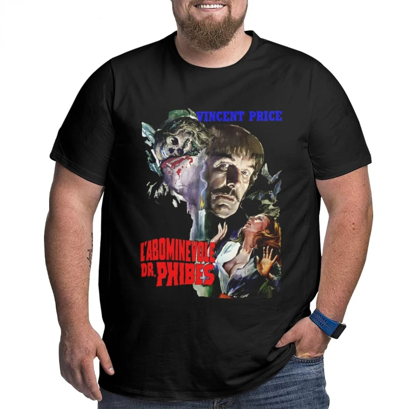 

Novelty Abominable Dr. Phibes Vincent Price 1971 T-Shirts Men Snowman Monster T Shirts Big Tall Tees Plus Size 5XL 6XL Clothing