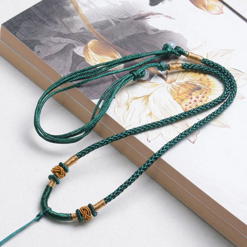 

5 шт./лот Китайский традиционный нейлоновый шнур с подвеской для ожерелья красный черный коричневый зеленый цвет