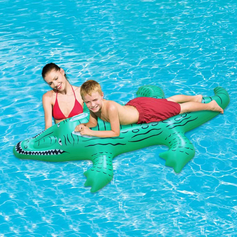 

61*39 inch Stock Crocodile Lounger Pool Floats Ride-On Floaties Fun Beach Party For Child