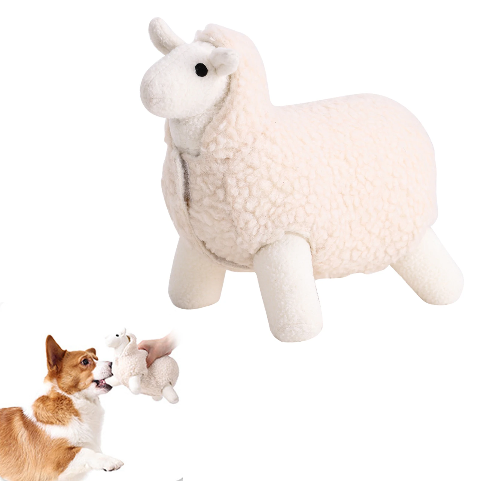 

Игрушка-собачка из овечьей пищалки, Интерактивная пищалка, плюшевая игрушка для собак, еда, собачка-накидка, пазл, игрушки для щенков, тренир...