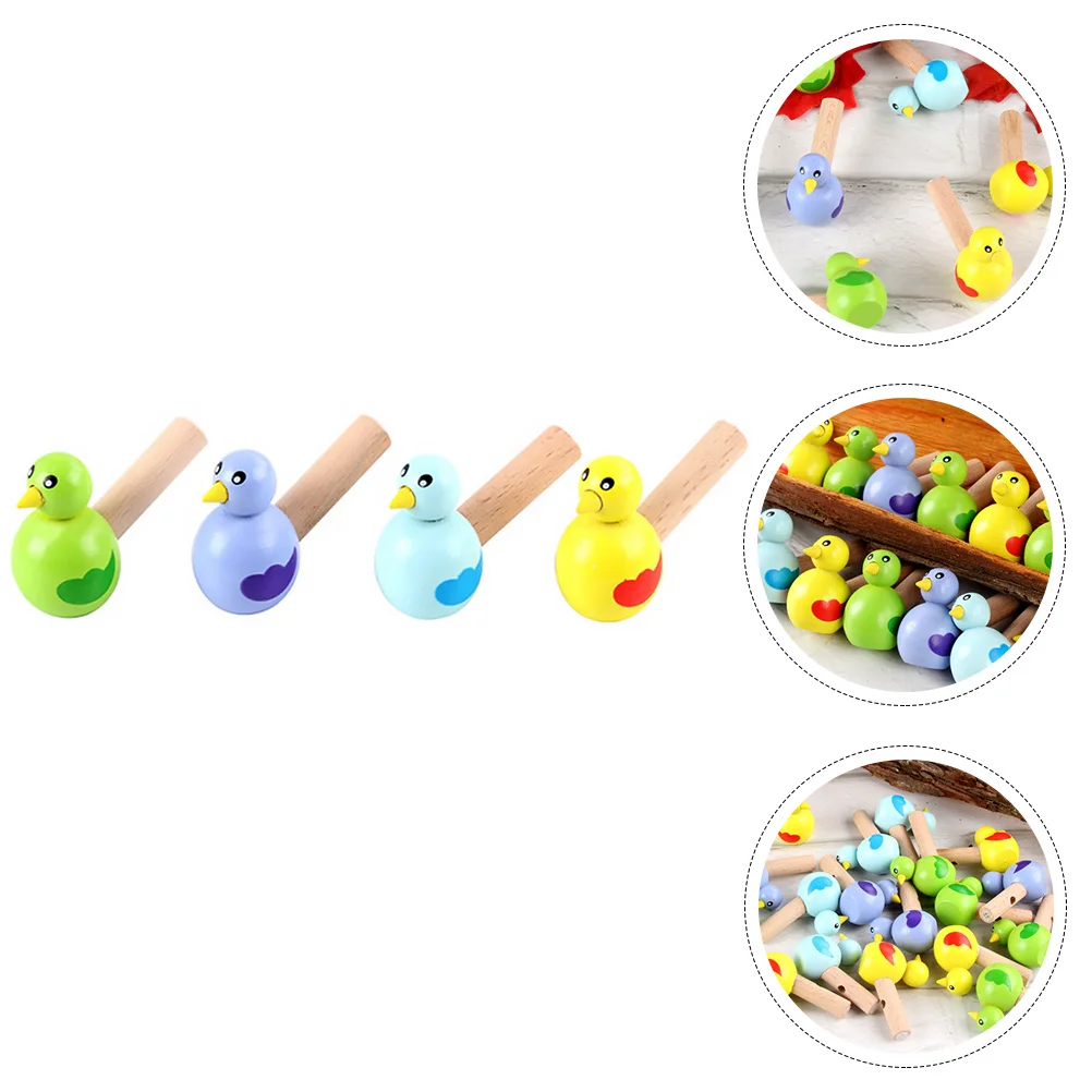 

4 Pcs The Bird Whistle Baby Girl Gifts Educational Toys Kids Wooden Colorful Cartoon
