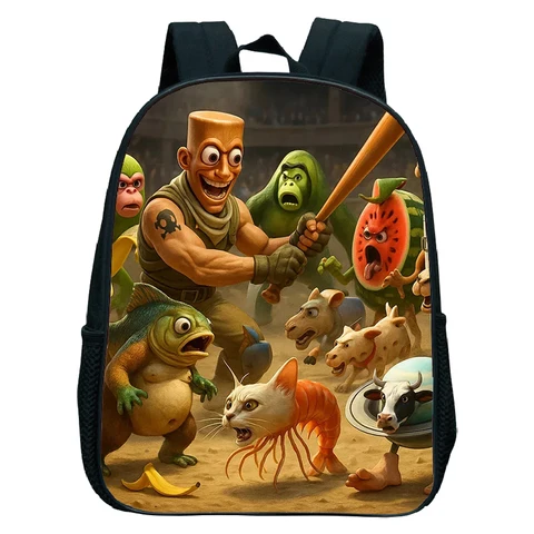 12-дюймовый итальянский рюкзак Brainrot, школьные сумки для мальчиков и девочек, забавный школьный рюкзак с героями мультфильмов для детского сада, детские ортопедические рюкзаки для детей 3-6 лет