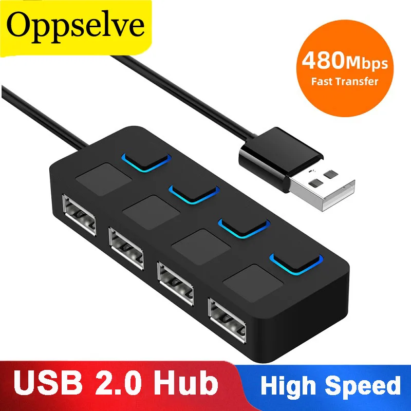 Высокоскоростной мини-Разветвитель USB 2 0 с 4 портами со светодиодным портом OTG