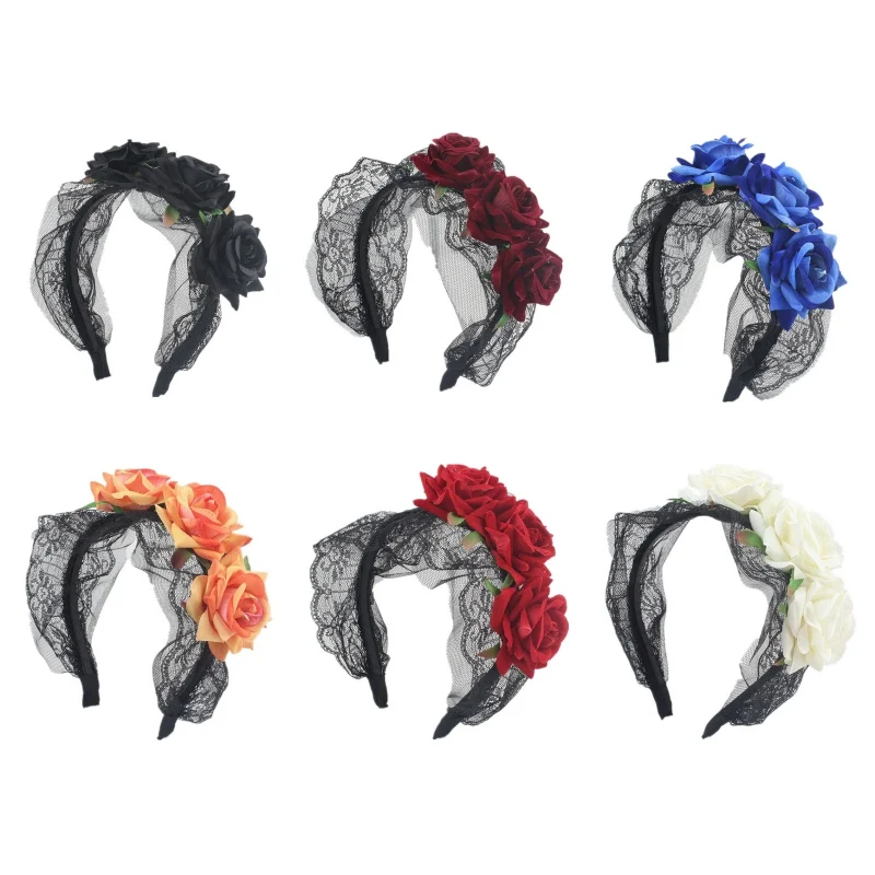 

Weeding Decoratiom Artificial Rose Flower Hair Accessory Red Blue Solid Colors Dropship
