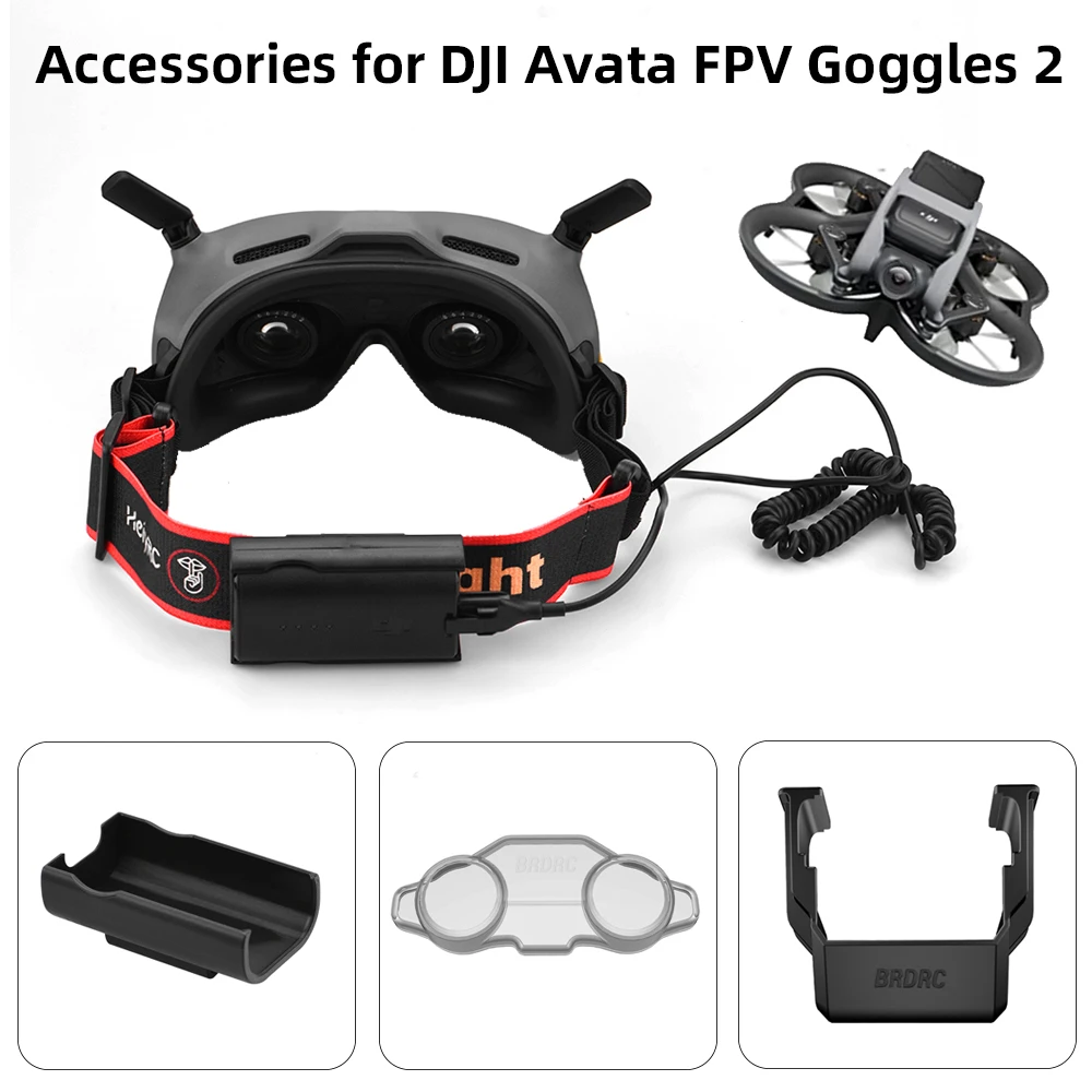 

for DJI Avata FPV Goggles 2 Head Strap Adjustable Elastic band HeadBand Battery Holder Charge Cable Clip Accessory
