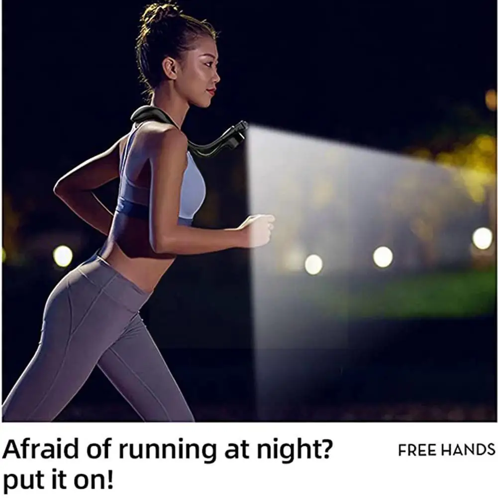 

Вентилятор для ночного бега со светодиодный подвеской на шею, Переносной кулер с шейным ободом, вентиляторы с перезаряжаемой охлаждающей п...