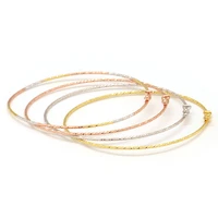 hot glitzy laser rose white 18k pure real true solid genuine gold au750 bangles for women girl upscale trendy jewelry 2019 gift