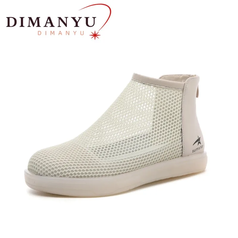DIMANYU Women's Summer Boots Mesh 2023 New Casual Mesh Women Cool boots Large Size 41 42 43 Anti Slip Breathable Boots Women