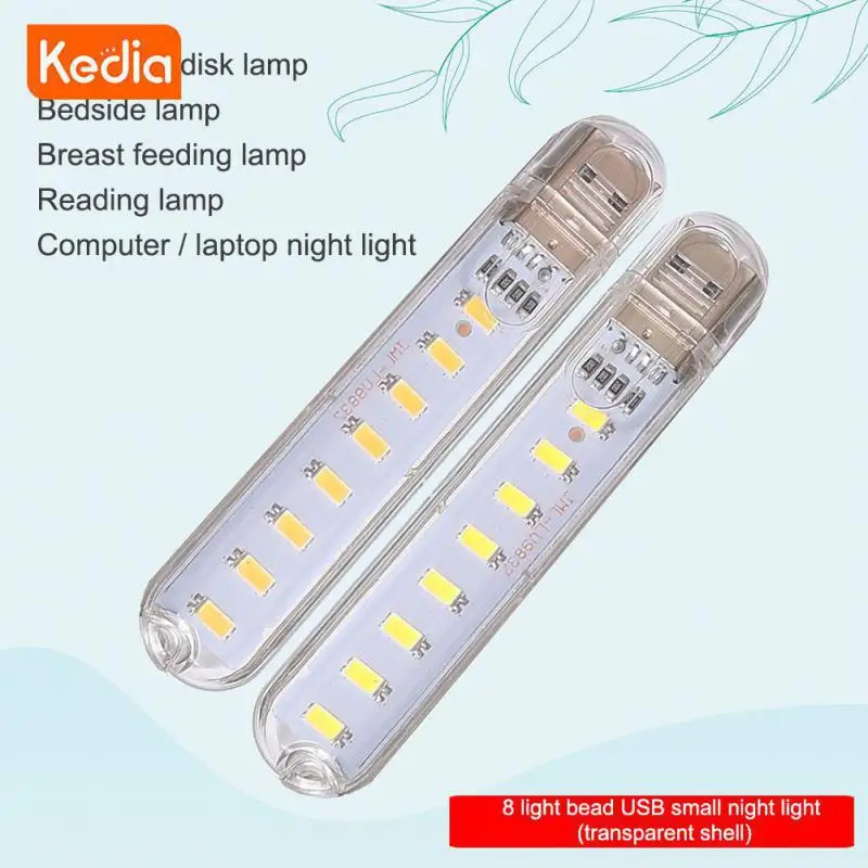 

Mini Portable USB Led Usb Light 8LEDS Book Light Reading Night Light For PC Laptop Mobile Power For Camping Bright Reading Lamp