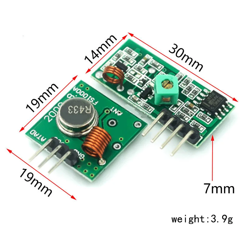 1set 433Mhz RF Wireless Transmitter Module and Receiver Kit 5V DC For Arduino Raspberry Pi Diy