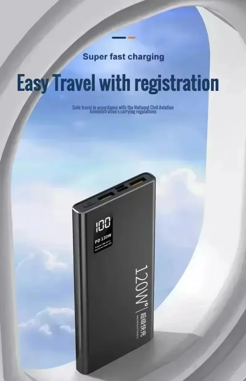 Xiaomi 50000 Power Bank высокой емкости 120 Вт Powerbank с быстрой зарядкой Портативное зарядное