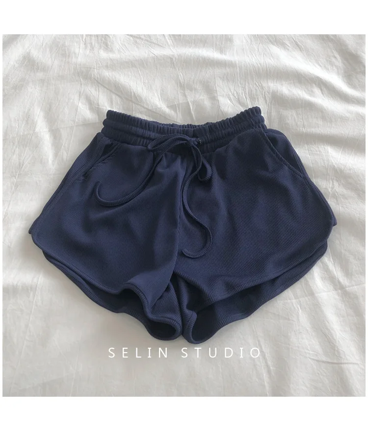 SURE YOU LIKE Women Summer Shorts Cotton Gauze Sleep Bottoms Thin Loose-fitting Pajama Pants Home Pants Solid Safety Short Pants