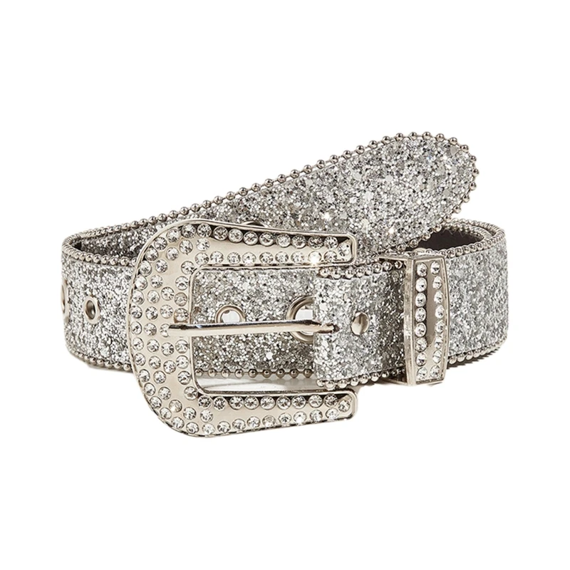

Vintage for rhinestone Waist Belts for Women Wide Buckle Belt for Jeans Waistban 57BD