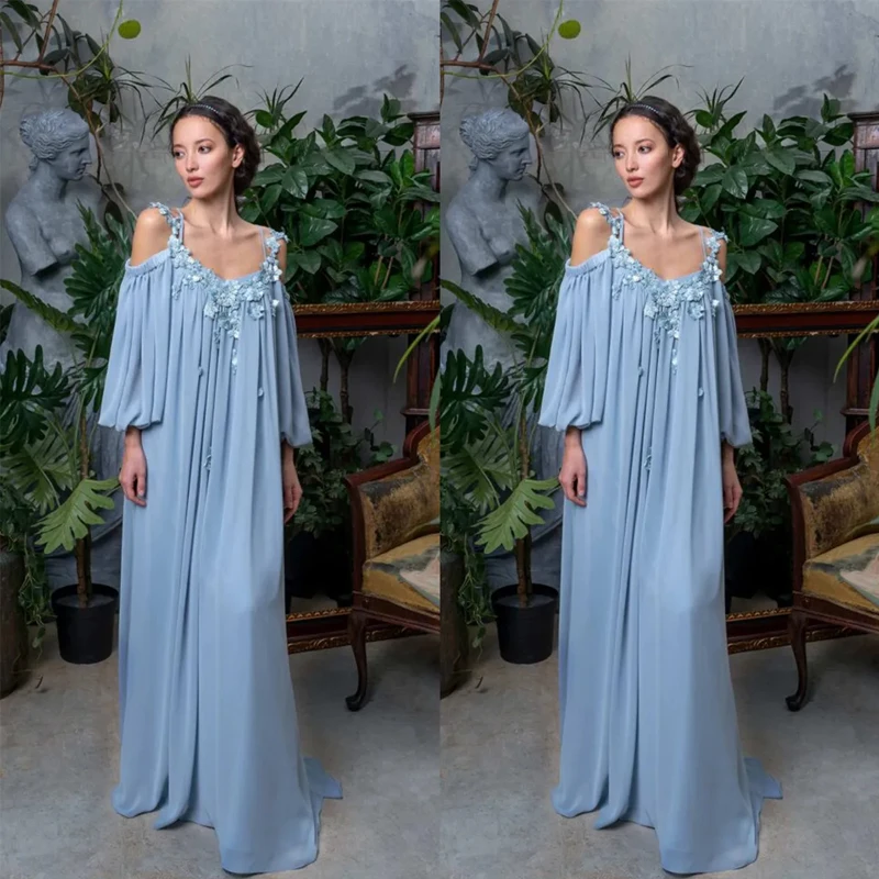 

VENUS 2024 Sexy Spaghetti Strap Prom Dresses A-Line Plus size Formal Dresses 3D Appliques Evening Dress Floor-Length Party Dress