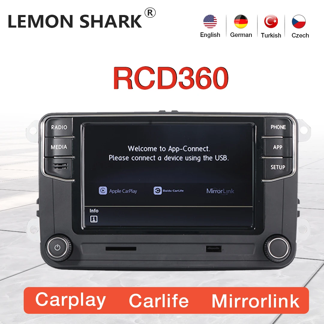 RCD360 Автомагнитола для VW головное устройство Зеркало Ссылка стерео Polo Golf MK5 MK6 Passat