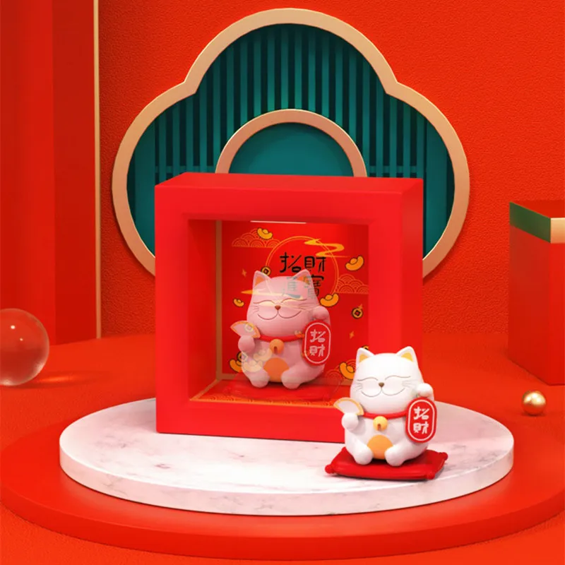 Lucky Cat Photo Frame Night Light Girl Plaything Can Be Hung Wall Lamp Bedroom Bedside With Sleeping LED Light Creative Ornament