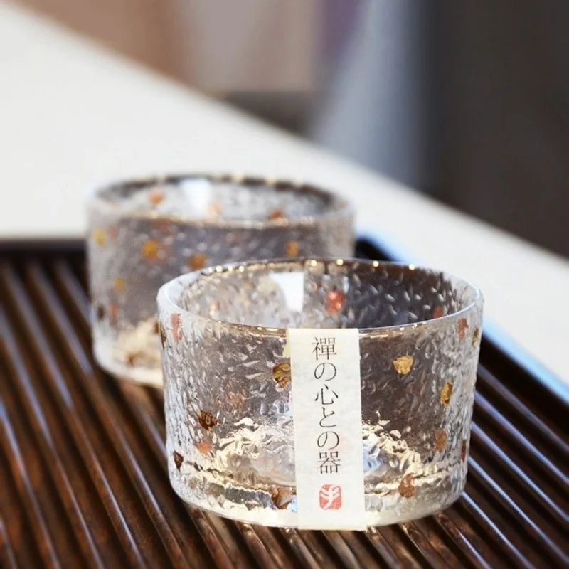 

Small Glass Tea Cup Teacup Home Wine Glass Transparent Tree Pattern Cup Drink Hammer Pattern Barware Szklanki Tea Cup Set