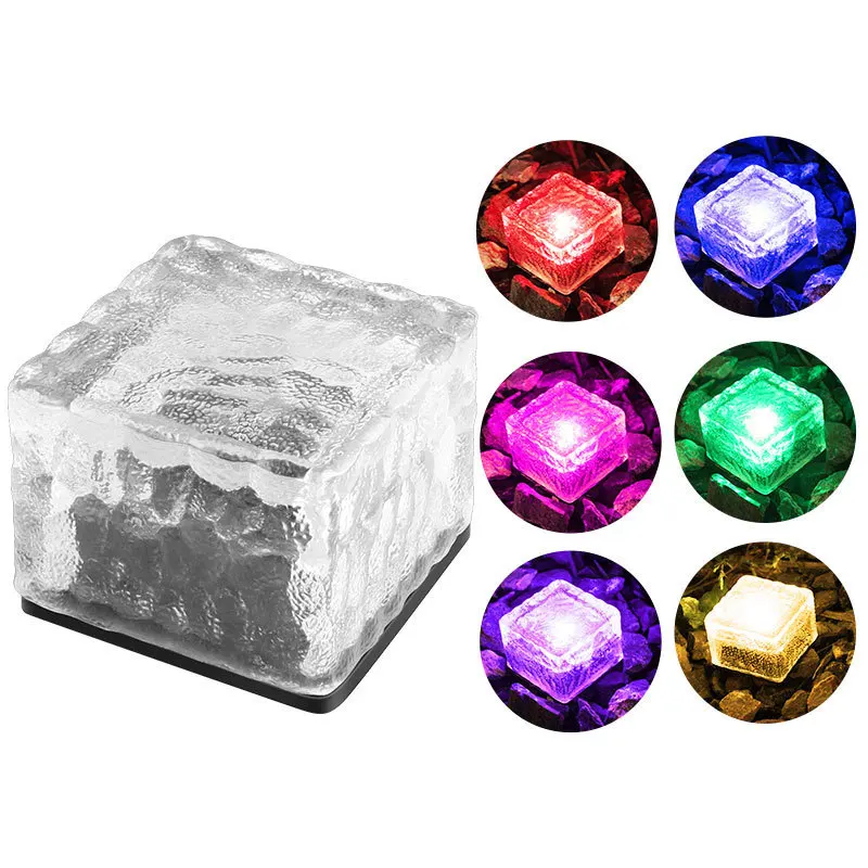 

Multicolor Outdoor Waterproof Solar Ice Cube Light Garden Road Landscape Lighting Christmas Wedding Scene Yard Decoration