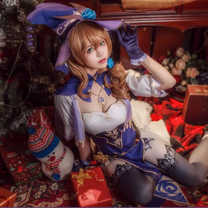 

Game Genshin Impact Lisa Cosplay Costumes Anime Figure Dress Roleplay Halloween Clothing for Women Suit Wig Anime Figure Party