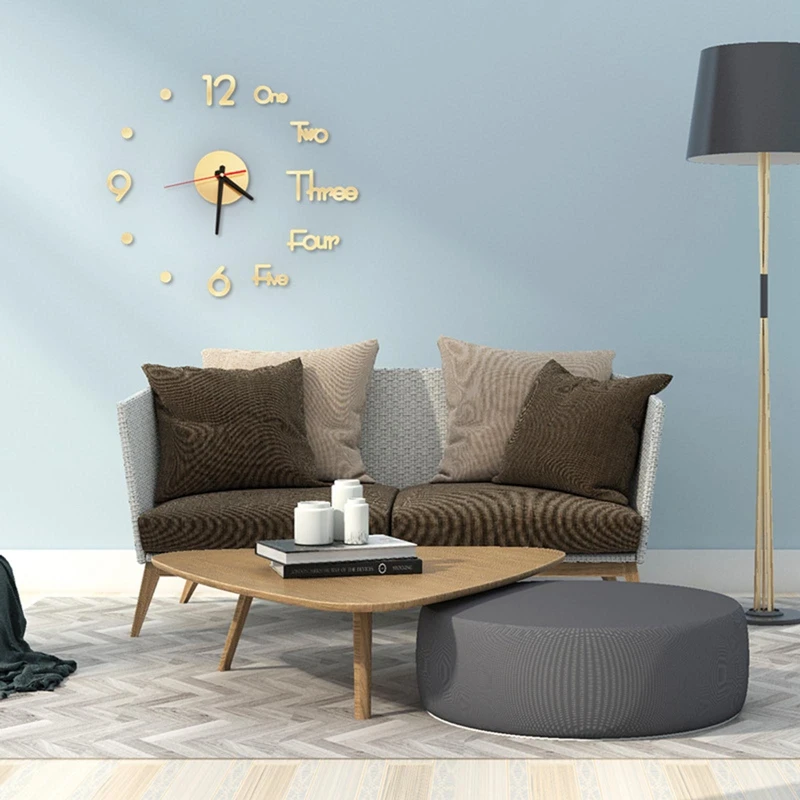 

Fashion 3D Wall Clock Mirror Sticker Diy Brief Living Decor Meetting Room Wall Clock Modern Design Silent Acrylic