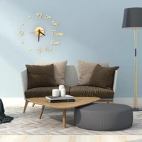 fashion 3d wall clock mirror sticker diy brief living decor meetting room wall clock modern design silent acrylic