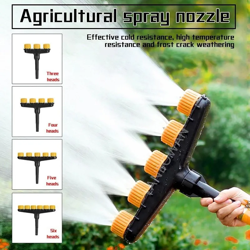 

4/5/6Head Agriculture Atomizer Nozzles Home Garden Lawn Water Sprinklers Farm Vegetables Irrigation Spray Adjustable Nozzle Tool