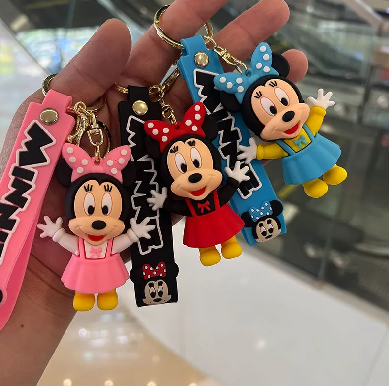 

Disney Cartoon Accessories Mickey Keychain Kawaii Anime Minnie Key Chain Bag Pendant Car Key Pendant Couple Children's Gift