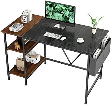 

Компьютерный стол с 2-уровневой книжной полкой, для дома и офиса, Письменная рабочая станция, учебный стол, современный простой стильный стол для ноутбука с хранилищем