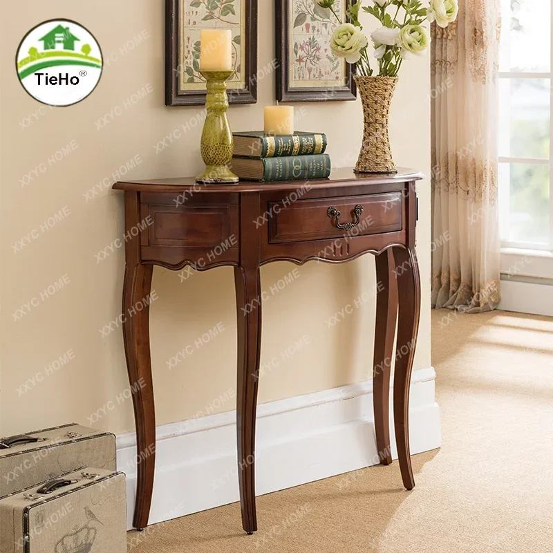 Американский резиновый твердый деревянный консольный стол с выдвижным ящиком