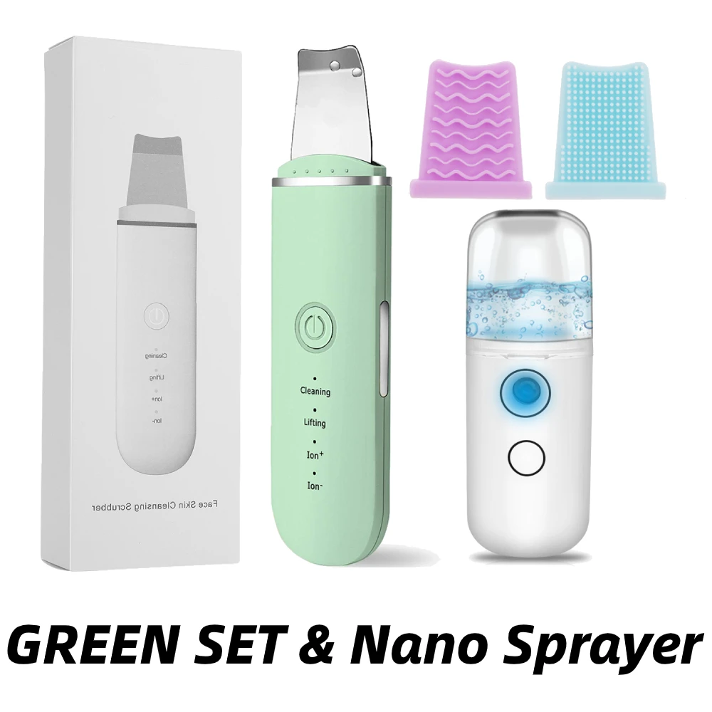

Ultrasonic Face Cleaning Machine Peeling Shovel Facial Skin Scrubber Pore Cleaner Blackhead Remover Facial Massager Care