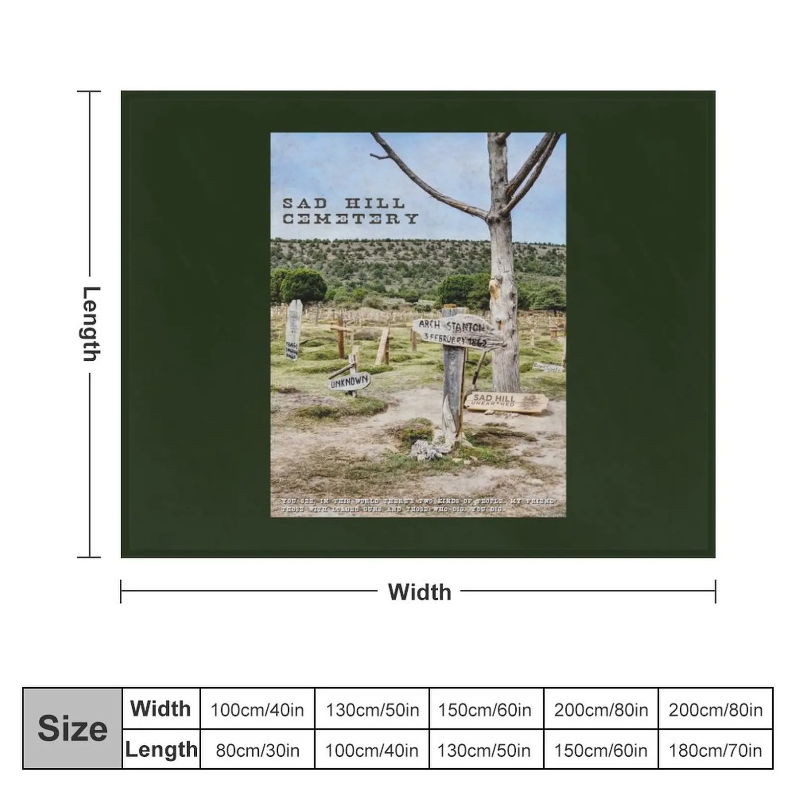 Арочная гравировка Стэнтон Грустный холм кладбище одеяло шиньоны для зимы