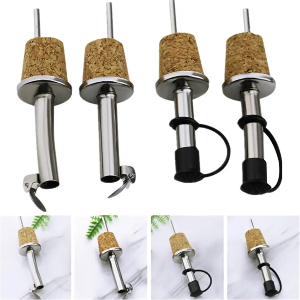 

1/3PCS Wooden Cork Red Wine Pourer Oil Beer Bottle Stopper Plug With Cover Wooden Cork Bottle Stopper Kitchen Accessories