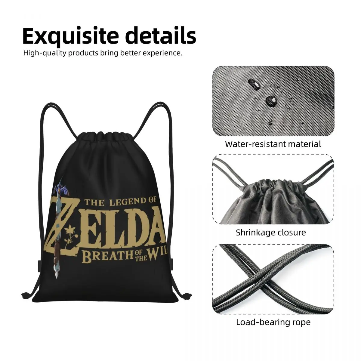 Лидер продаж сумка на шнурке для игр Zeldas Legend женщин и мужчин легкий спортивный