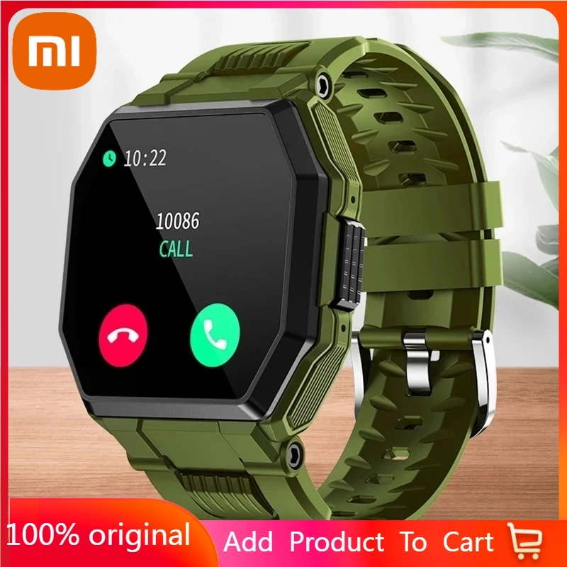 

Xiaomi Luxury Military sport Smart Watch Men Full screen touch Blood pressure Heart rate monitor Bluetooth call smartwatch Men