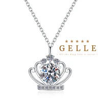 2 carats real moissanite pendant necklace diamond 925 sterling silver sparkling d color vvs1 clarity for women jewelry gifts