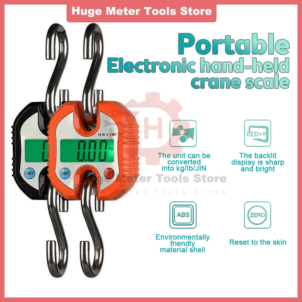 

WH-C100 Electronic Hanging Scales 150kg High Precision Portable Micro Digital Crane Scale For Industrial/Agricultural