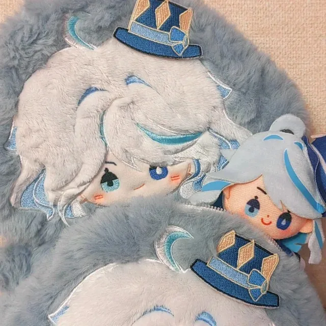 Аниме Genshin Impact Furina сумка для наушников Мягкая Плюшевая Кукла Игрушка кошелек